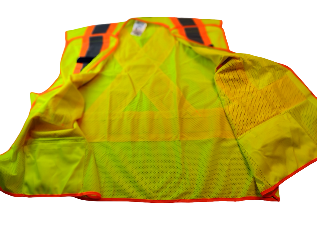 Custom Yellow Safety Vest – Starter Pack (12 Vests) Back Company Print Included | ANSI Class 2 | All Sizes (Plus Size Available) | Bulk Pricing
