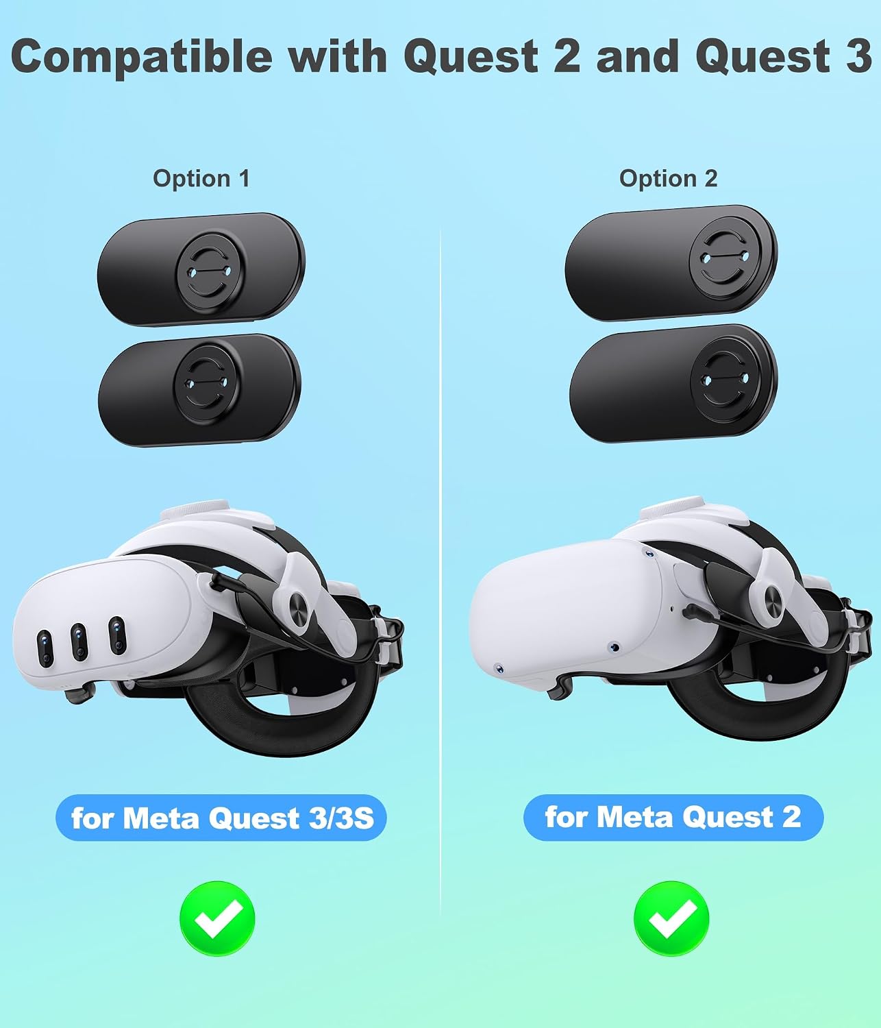 Head Strap For Meta Quest 3/Quest 3S With 7500mAh Battery, Balanced & Extra 4H For Oculus Quest 2 Head Strap, Double Adjustament Dials, Enhanced Comfort