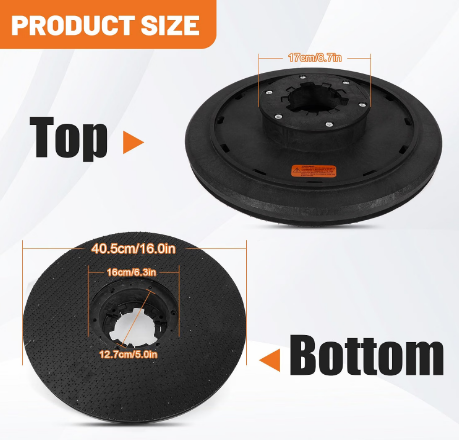 Dilomber 16" Floor Buffer Pad Driver Holder w/ 2" Riser for 17" Floor Machines