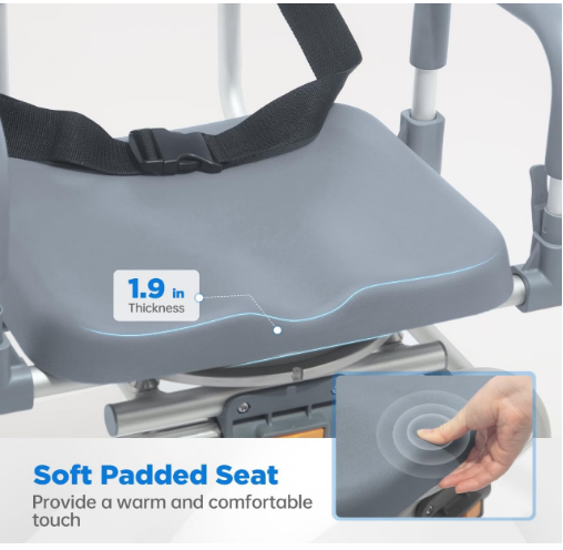 PIDOSO Sliding Shower Chair 360° Swivel Tub Transfer Bench Gray 240 lb