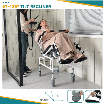 Eosprim Reclining Shower Chair Wheelchair w/ Commode – Bariatric – Local Pickup