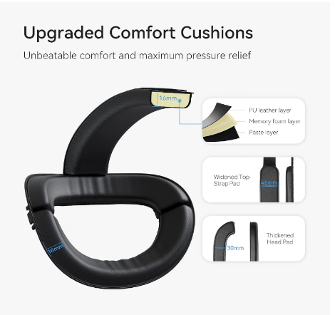KIWI design K2 Comfort Head Strap for Meta/Oculus Quest 2 – Blue/White – Adjustable VR Accessory