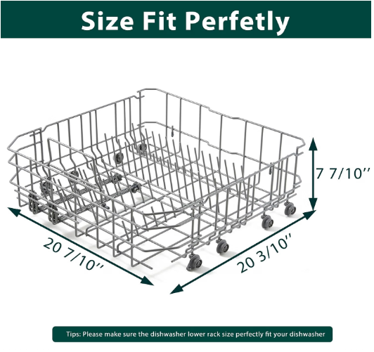 Allstare 00770545 Dishwasher Lower Rack for Bosch Thermador 00775378 w/ 8 Wheels