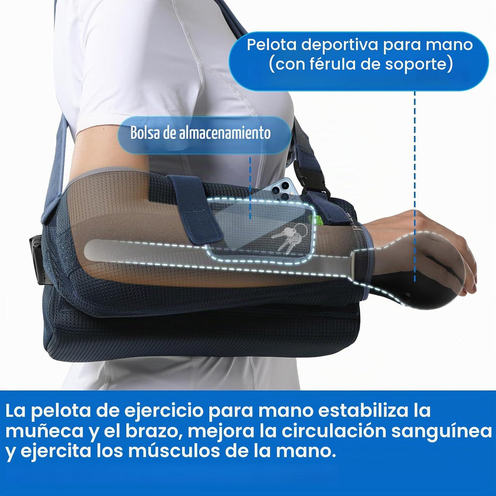 VELPEAU Shoulder Abduction Sling w/ 2 Pillows Rotator Cuff Immobilizer M Blue