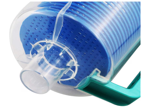 BeadChica Pool Leaf Catcher Canister Blue w/ Mesh Basket & 5 Skimmer Socks