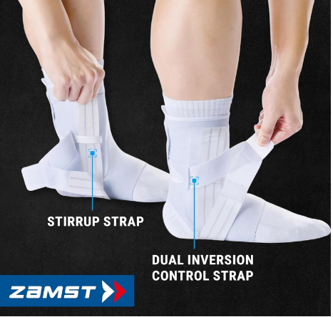 ZAMST A1 Ankle Brace Sports Support Right Foot Medium White 3-Way Straps