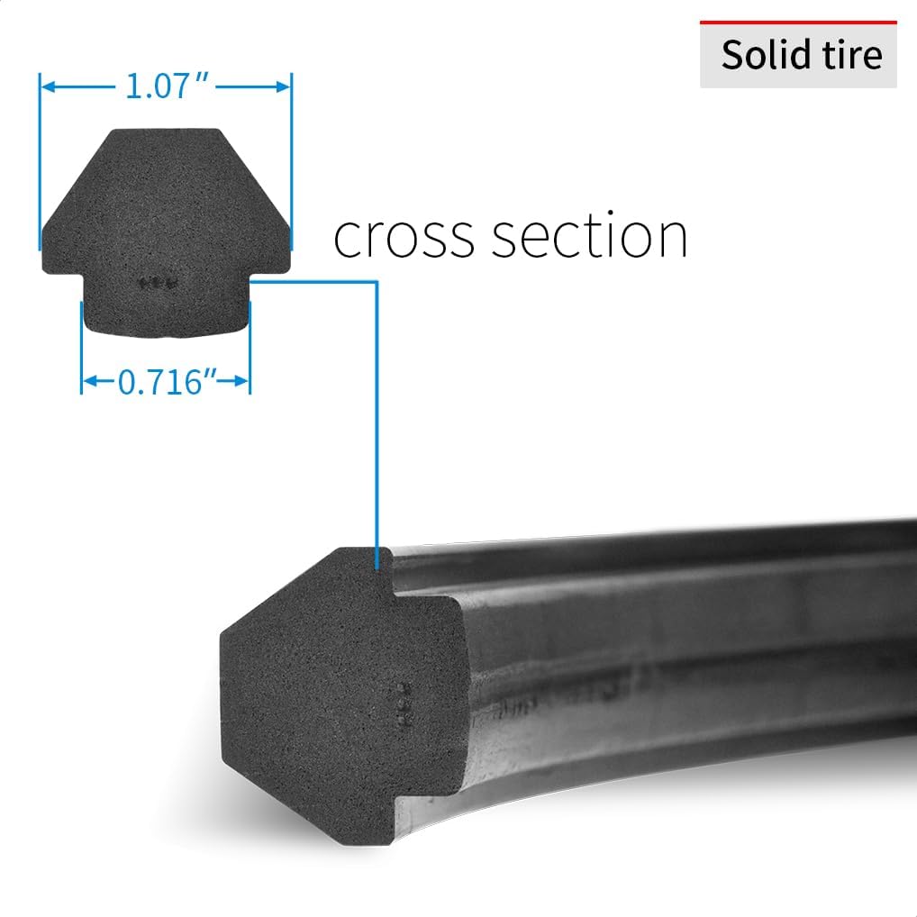 24" x 1" Flat Free Wheelchair Replacement Tires Pair Solid Polyurethane + Tools