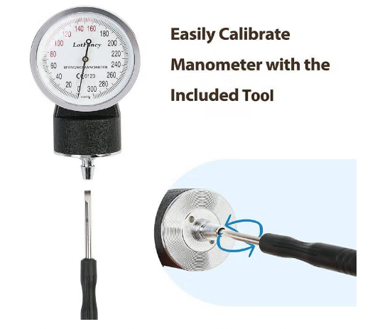 LotFancy XXL Manual Blood Pressure Cuff 16"-26" – Aneroid Sphygmomanometer with Case