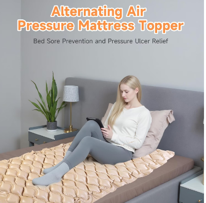 JorWystia Alternating Air Pressure Mattress Pad with Electric Pump – 78" x 35" – Beige