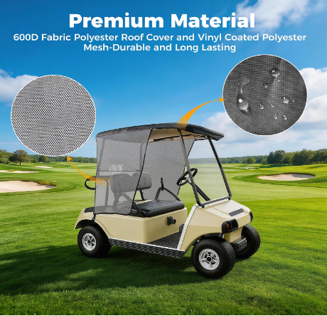 10L0L Golf Cart Sun Shade Cover Club Car DS Precedent EZGO TXT RXV 59x40 Open Box