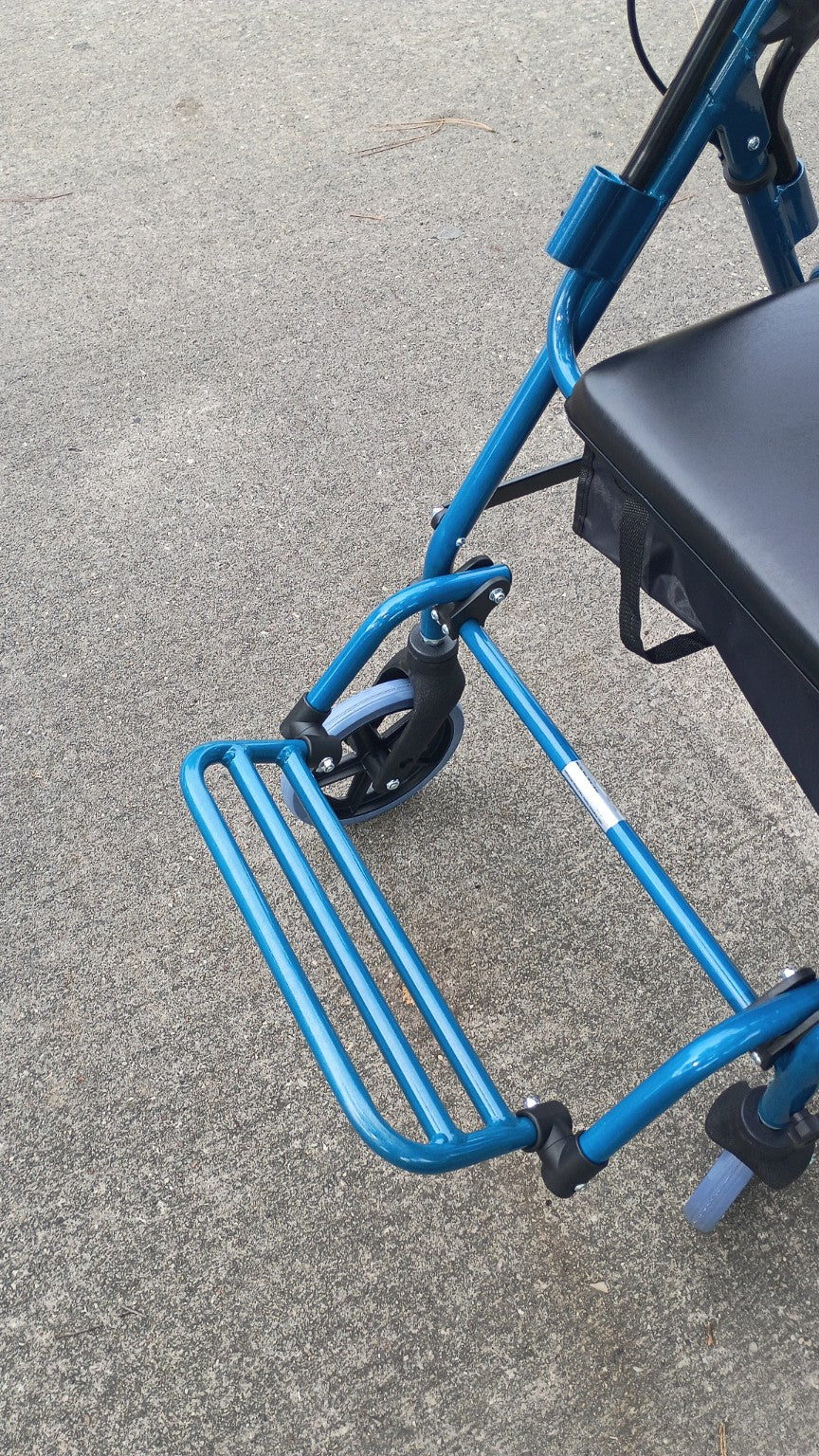 DeepTireh HY8500L 2-in-1 Rollator Walker Transport Chair Seat 300 lb Blue