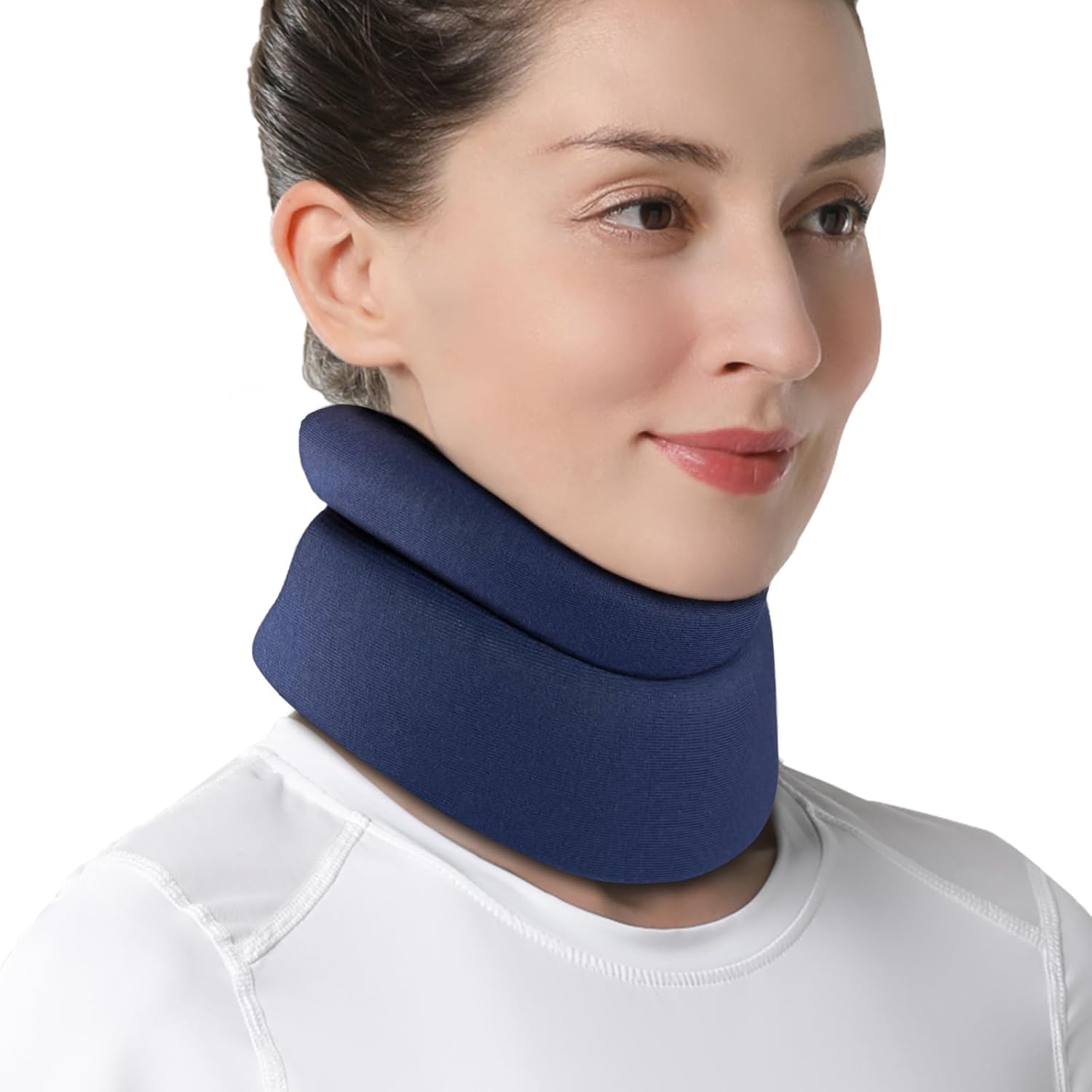 VELPEAU Soft Cervical Neck Brace for Neck Pain Relief & Support – Comfort Version, Blue, Medium