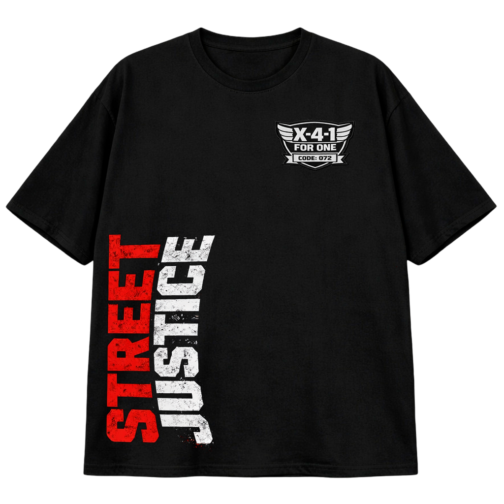 X For One Street Justice Graphic T-Shirt – Plus Size XL-10XL
