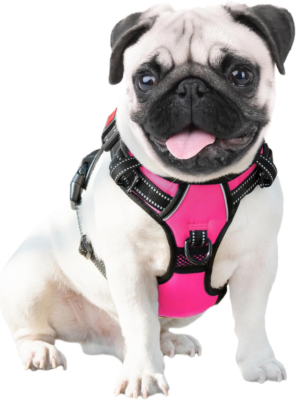 PHOEPET No Pull Dog Harness Pink Reflective Adjustable Small Medium Large XL