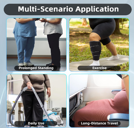 Feamero Plus Size Calf Compression Wrap Lymphedema Leg Brace Tall 3XL Black