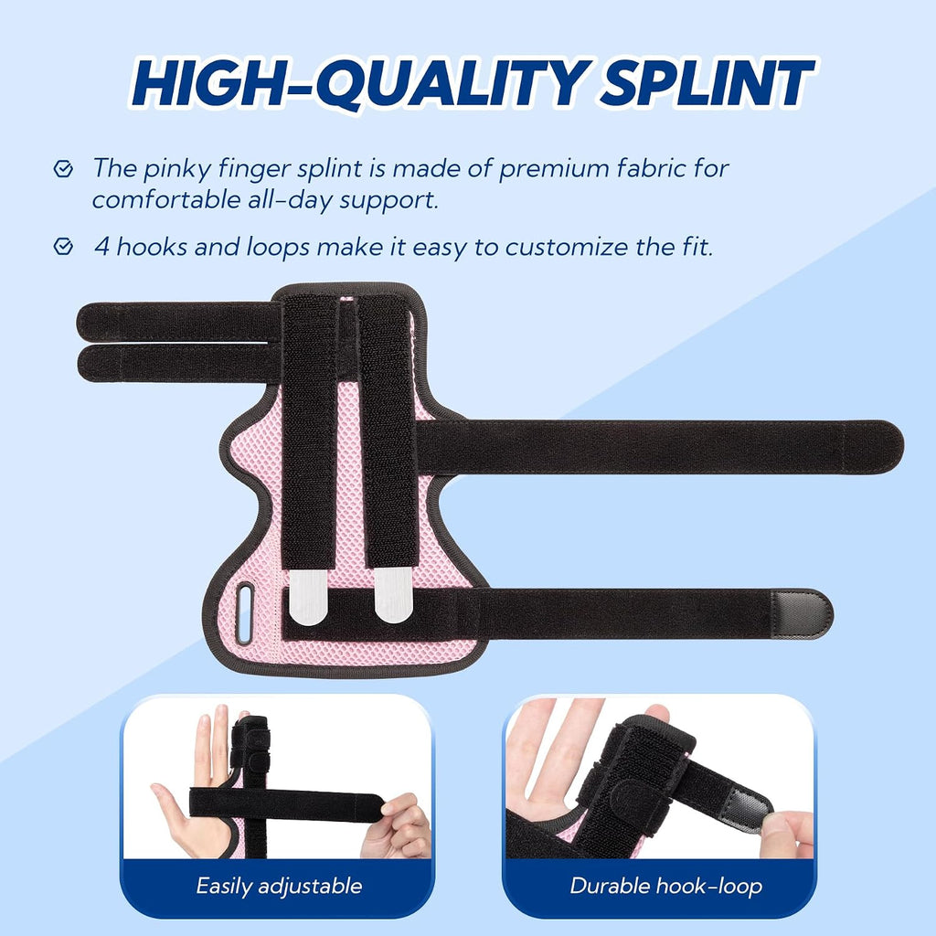 Pinky Finger Splint Trigger Finger Brace Right Left Hand Boxer Fracture Medium Pink