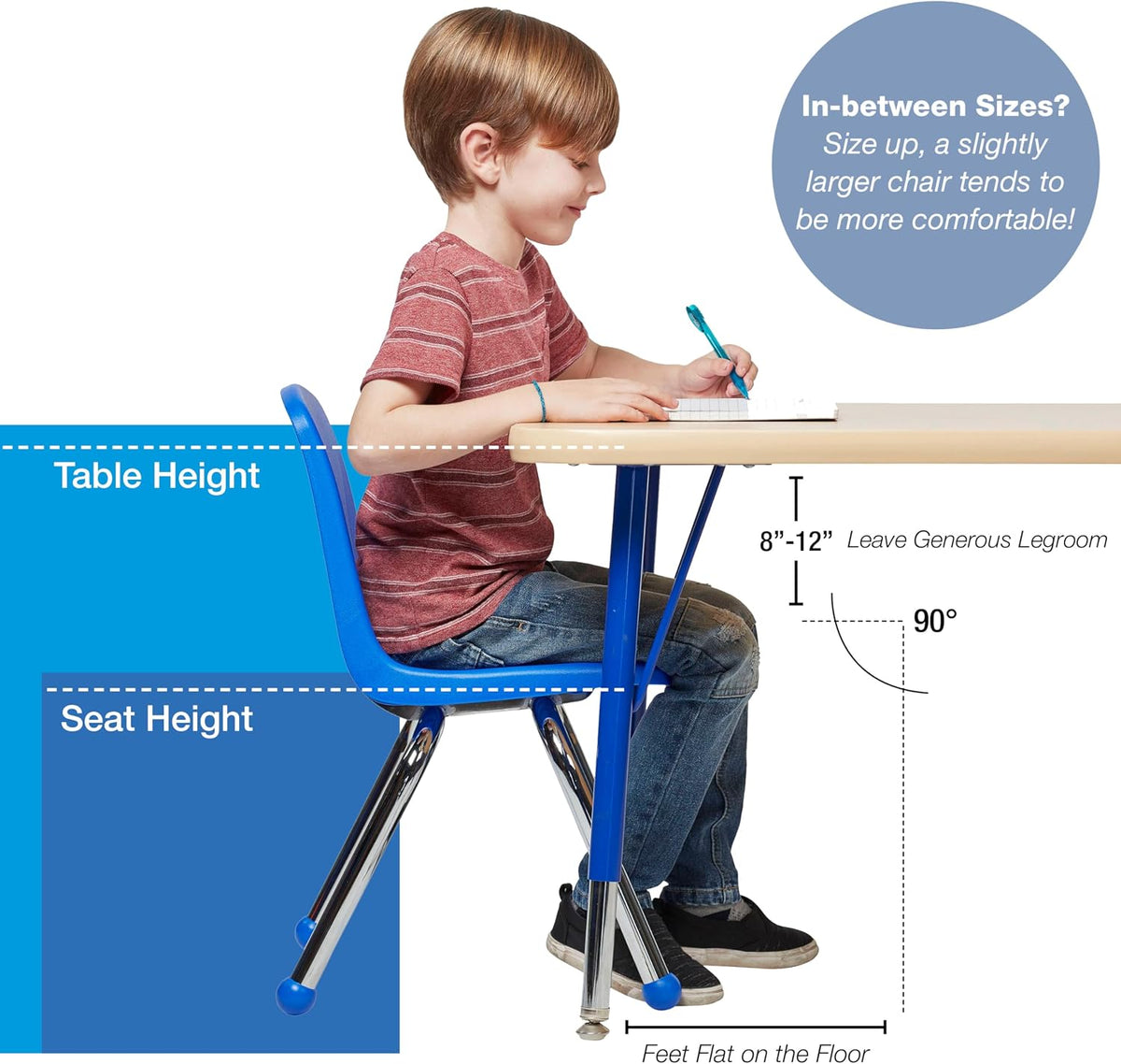 FDP 12" School Stack Chairs Blue 6 Pack Classroom Daycare Local Pickup Only