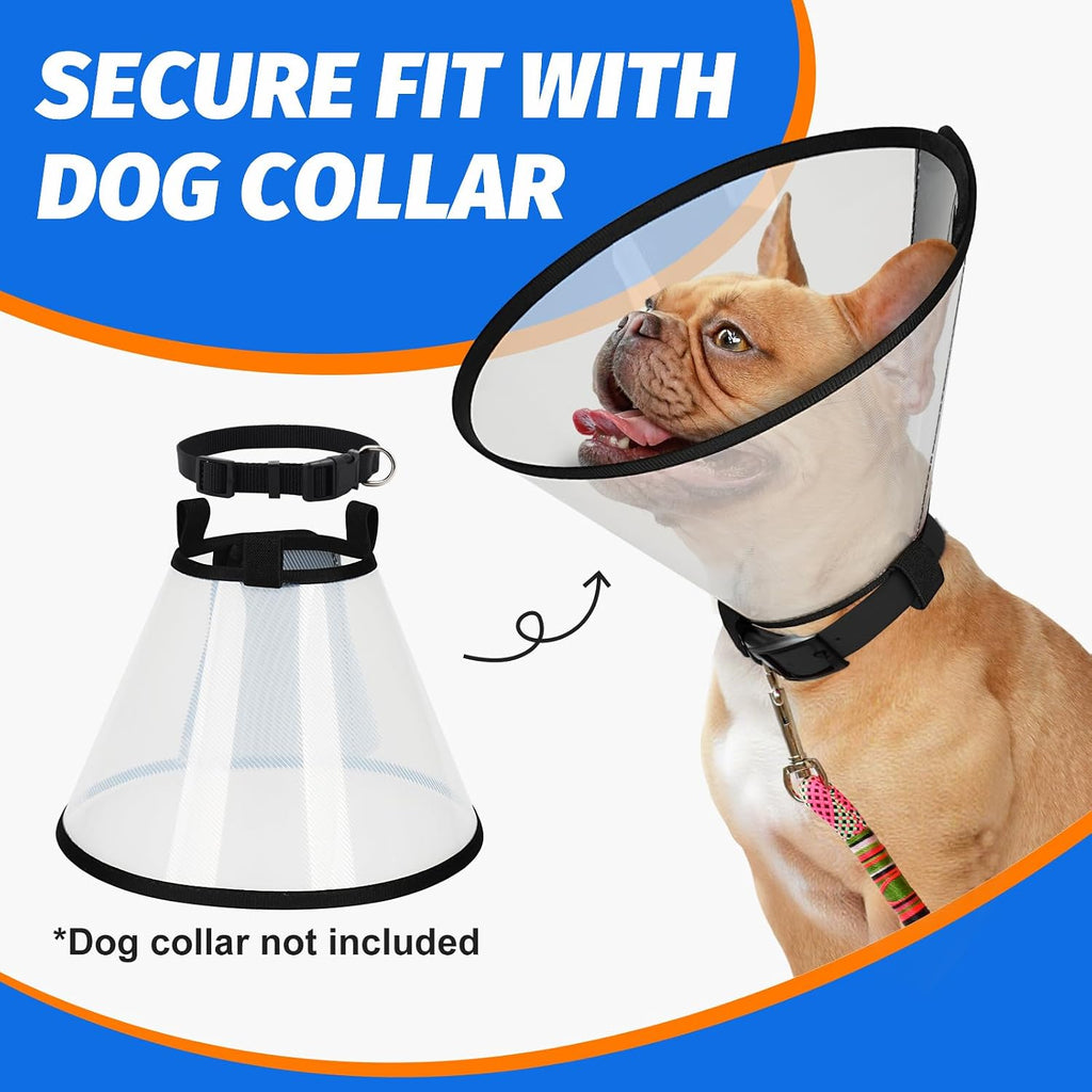 Supet Dog Cone Collar Large White Adjustable Recovery E-Collar After Surgery