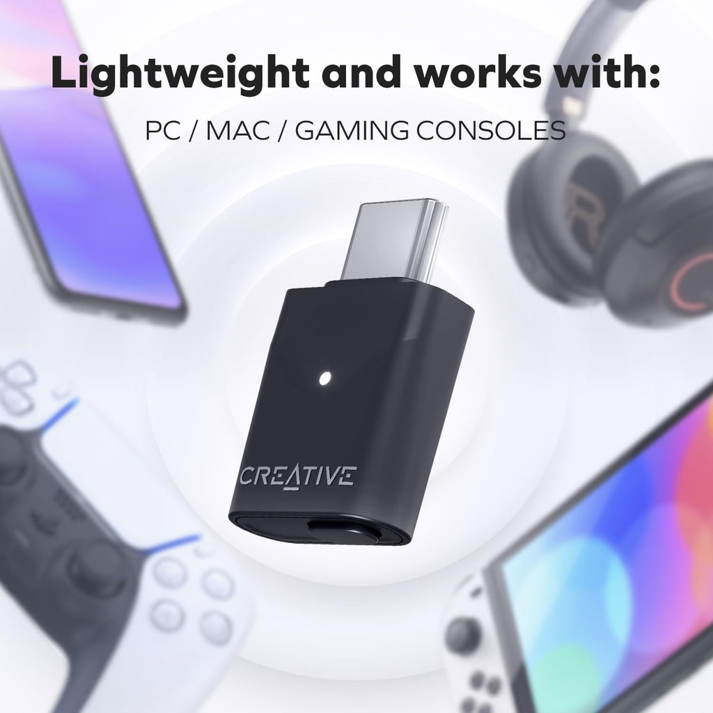 Creative BT-W6 Bluetooth 5.4 LE Audio USB-C Transmitter aptX Lossless PC PS5 Mac