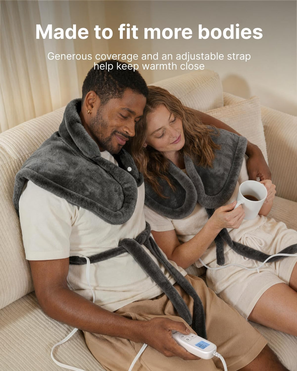 RENPHO Weighted Electric Heating Pad for Neck Shoulders & Back 24"x33" Gray
