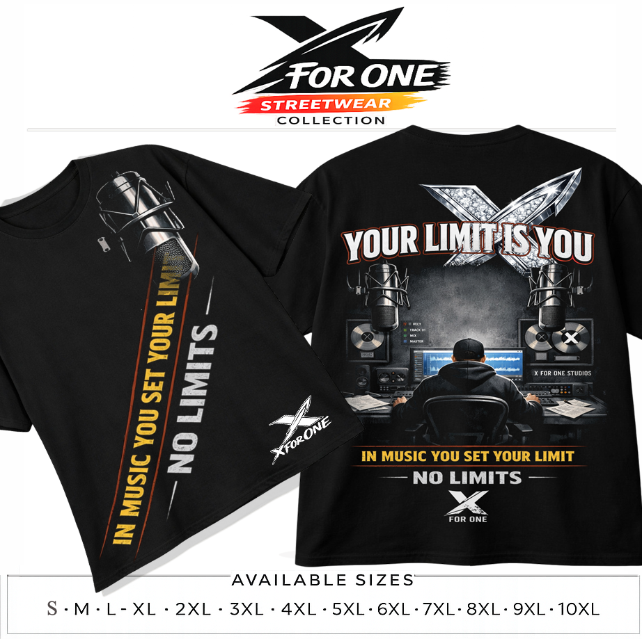 X For One Your Limits Graphic T-Shirt – Plus Size XL-10XL – Music Studio