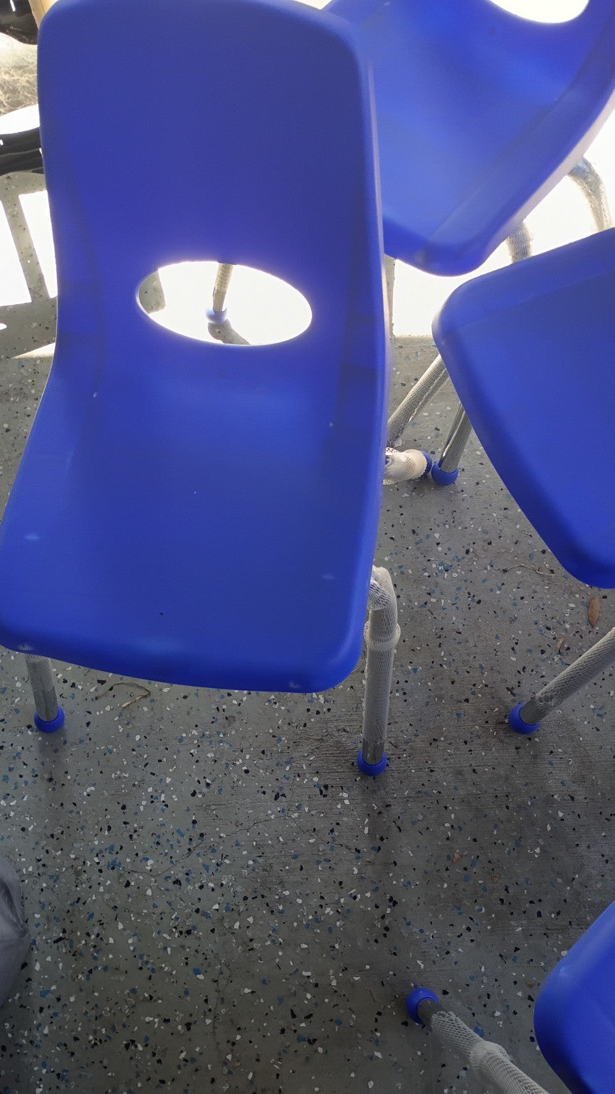 FDP 12" School Stack Chairs Blue 6 Pack Classroom Daycare Local Pickup Only