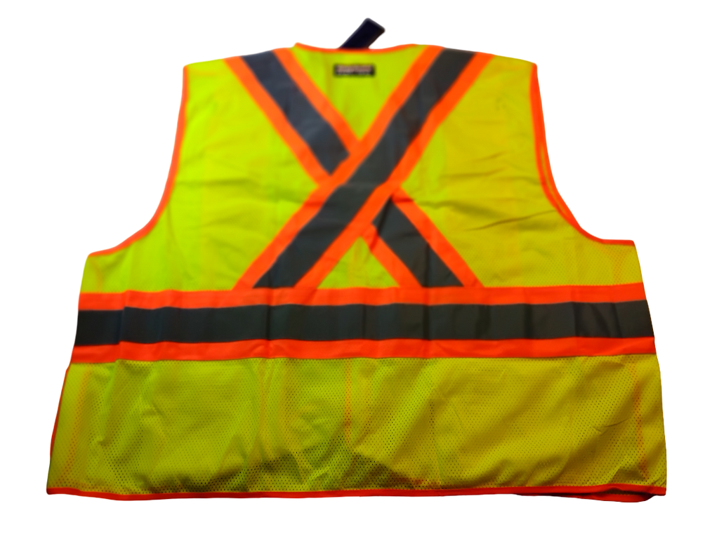 Custom Yellow Safety Vest – Starter Pack (12 Vests) Back Company Print Included | ANSI Class 2 | All Sizes (Plus Size Available) | Bulk Pricing