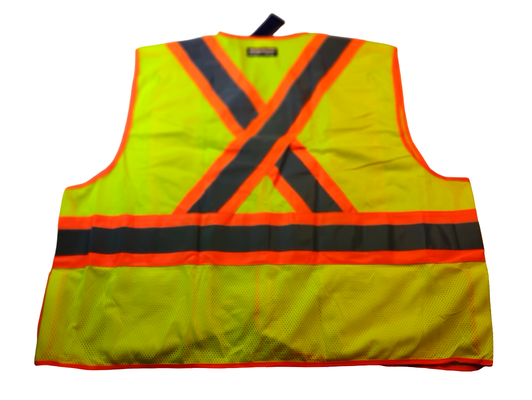 Custom Yellow Safety Vest – Starter Pack (12 Vests) Back Company Print Included | ANSI Class 2 | All Sizes (Plus Size Available) | Bulk Pricing