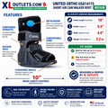 United Ortho USA14115 Short Air Cam Walker Boot Medium Black Walking Fracture Brace