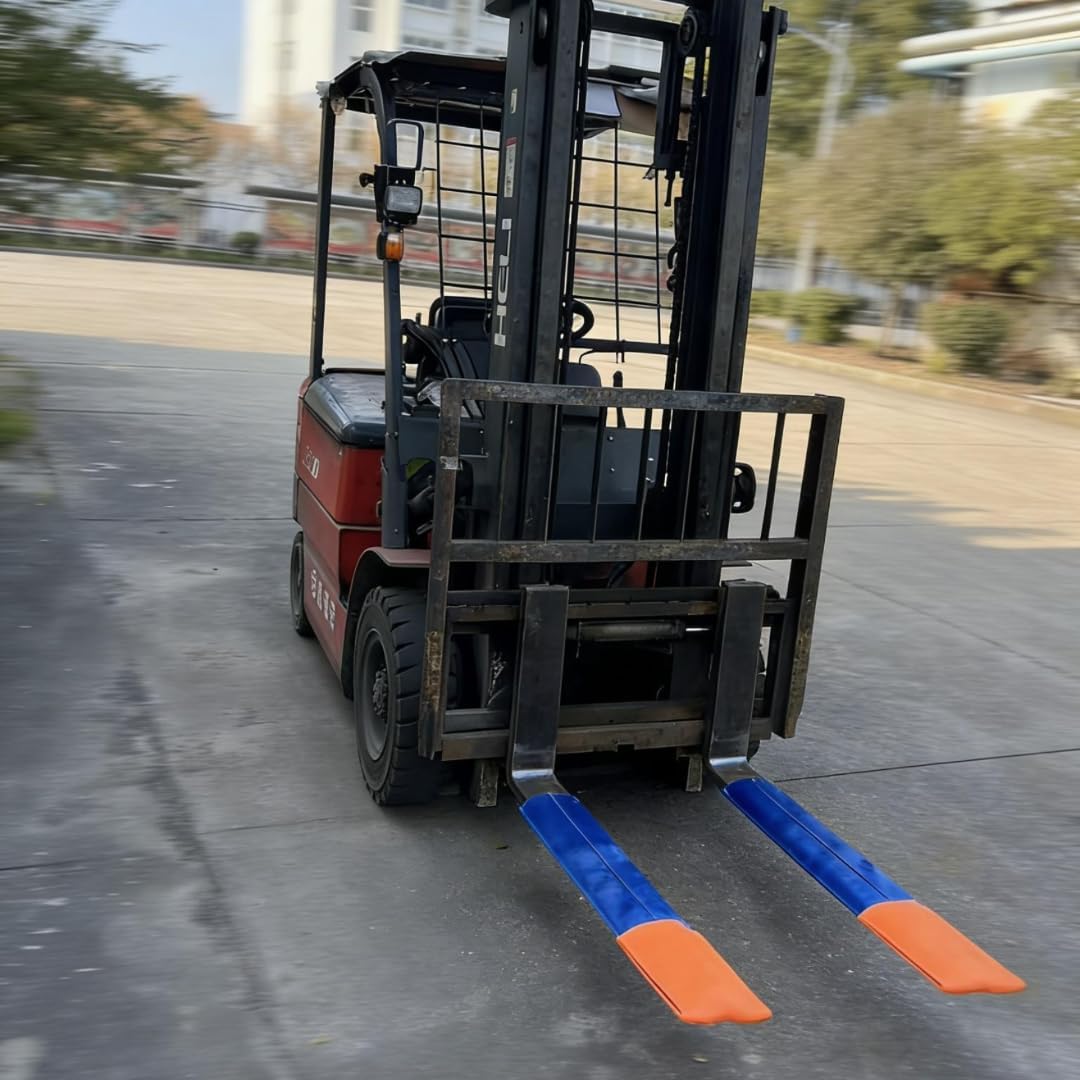 jioyoseire Forklift Fork Covers – 48"-60" L x 3"-7" W – Blue/Orange