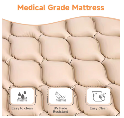 JorWystia Alternating Air Pressure Mattress Pad with Electric Pump – 78" x 35" – Beige