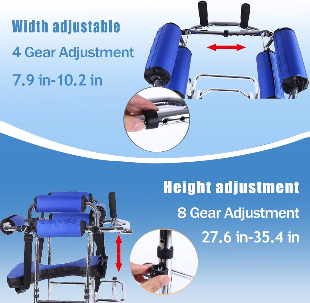 GHOSOONE 6 Wheel Pediatric Gait Trainer Walker Adjustable Foldable Seat 310 lb