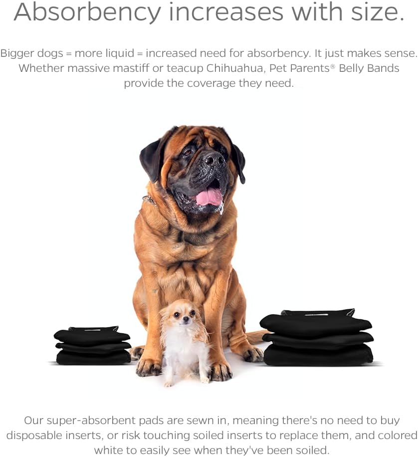 Pet Parents Washable Male Dog Belly Bands Medium Reusable 9 Pack Assorted