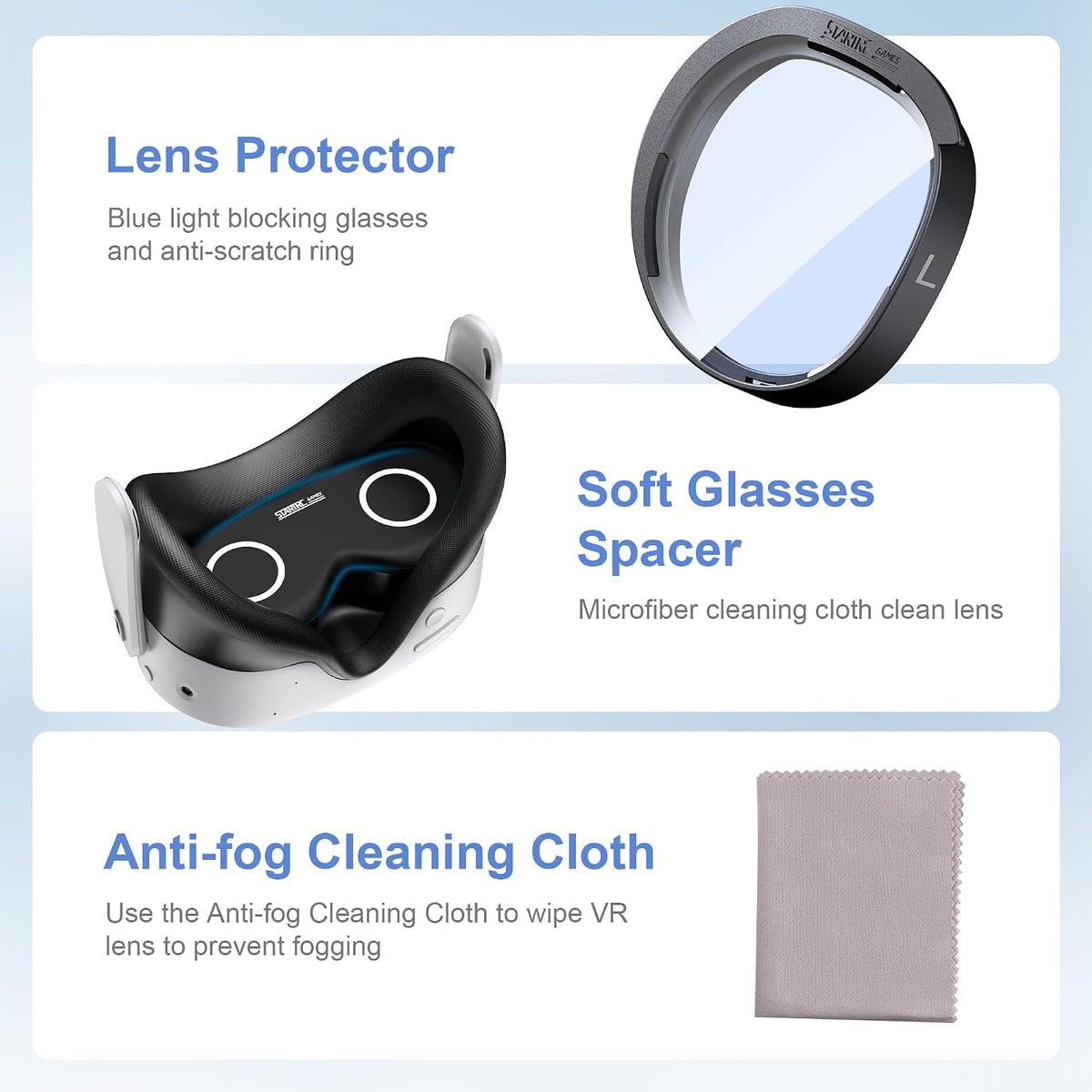 STARTRC GAMES Lens Protector Set for Meta Quest 3S/2 Blue Light Anti-Scratch