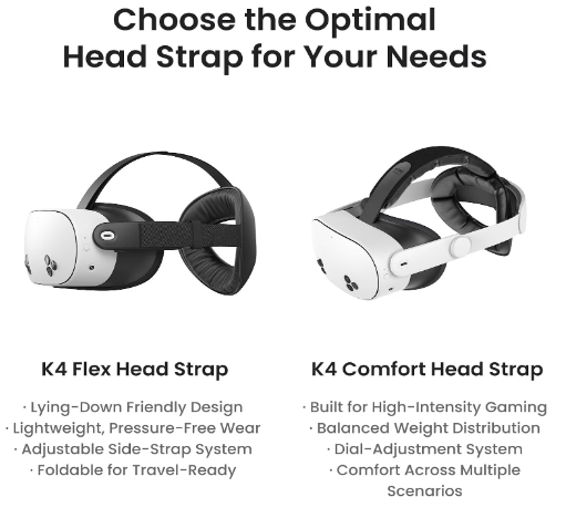 KIWI design K4 Head Strap for Meta Quest 3/3S VR Comfort Adjustable White