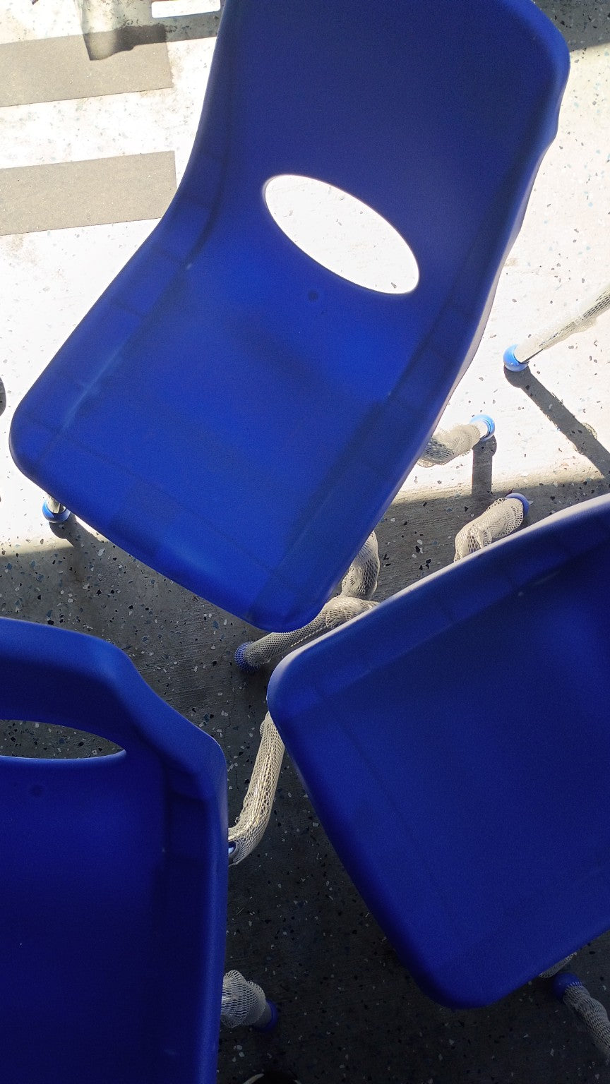 FDP 12" School Stack Chairs Blue 6 Pack Classroom Daycare Local Pickup Only