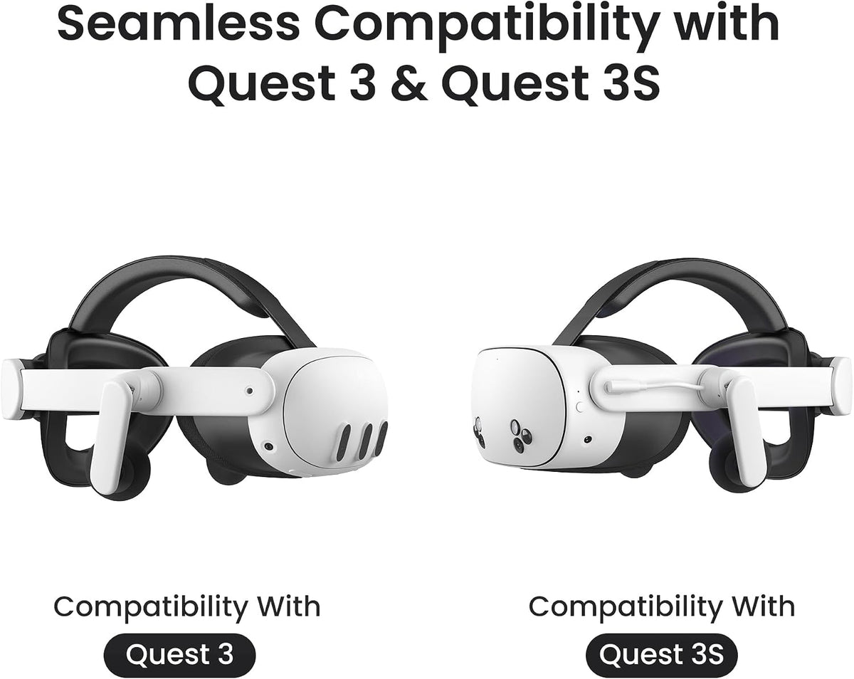 KIWI design K4 Duo Audio Battery Head Strap for Meta Quest 3/3S 45W Black