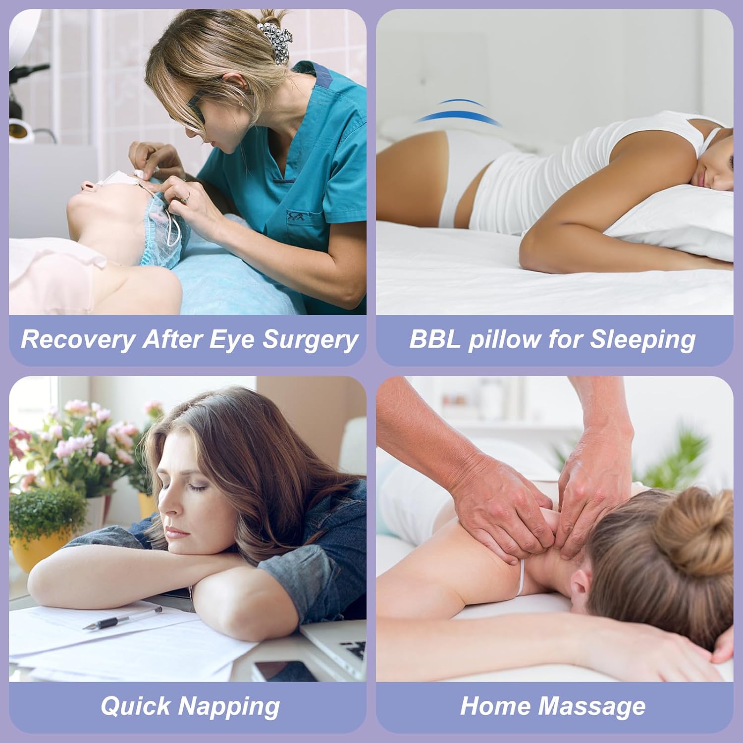 HOMCA Face Down Pillow After BBL Eye Surgery Massage Pillow Memory Foam CertiPUR-US