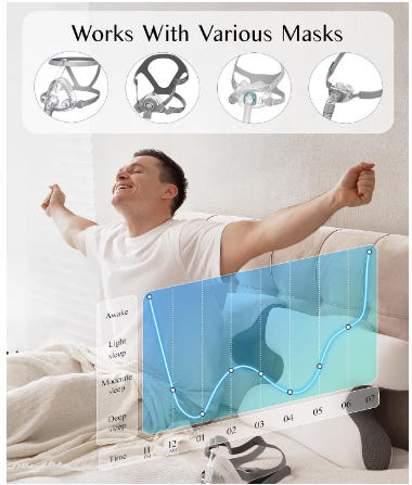 Joynox CPAP Pillow for Men – Gray – Adjustable Memory Foam Pillow for Side, Back & Stomach Sleepers