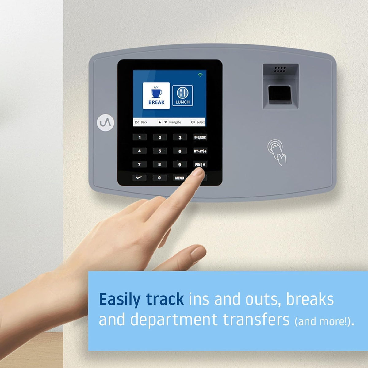uAttend BN6000 Biometric Time Clock Fingerprint Employee Attendance Cloud System