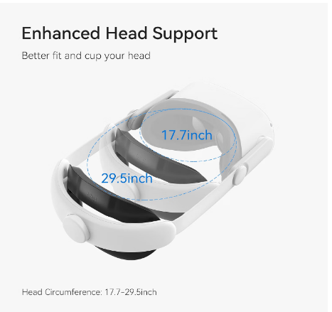 KIWI design K2 Comfort Head Strap for Meta/Oculus Quest 2 – Blue/White – Adjustable VR Accessory
