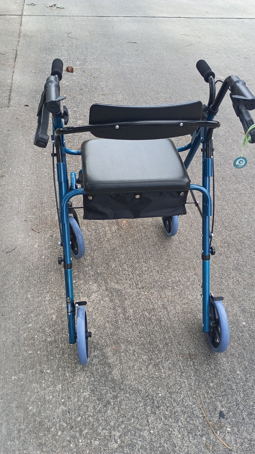 DeepTireh HY8500L 2-in-1 Rollator Walker Transport Chair Seat 300 lb Blue