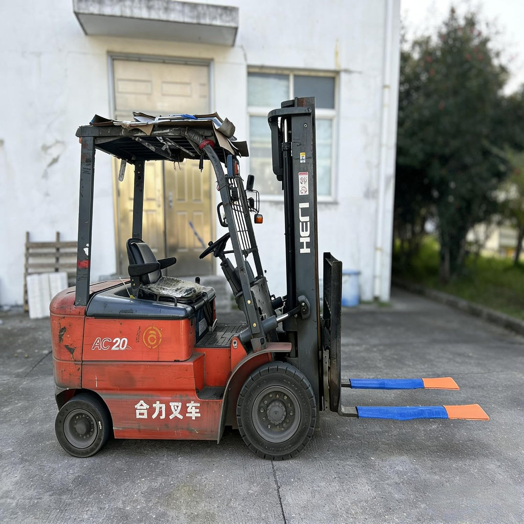 jioyoseire Forklift Fork Covers – 48"-60" L x 3"-7" W – Blue/Orange