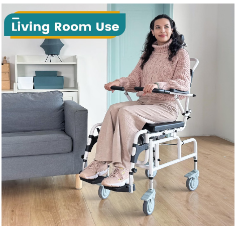 Eosprim Reclining Shower Chair Wheelchair w/ Commode – Bariatric – Local Pickup