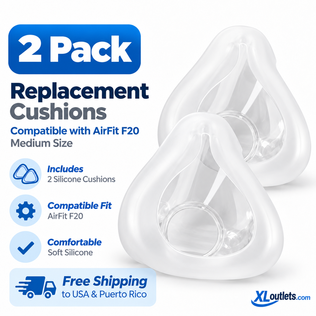 CPAP Full Face Mask Replacement Silicone Cushions – Compatible with AirFit F20 – Medium (2-Pack)