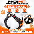 PHOEPET No Pull Dog Harness Orange Reflective Adjustable Comfortable S – M – L - XL