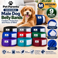 Pet Parents Washable Male Dog Belly Bands Medium Reusable 9 Pack Assorted