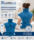 RENPHO Weighted Electric Heating Pad for Neck Shoulders & Back 24"x33" Blue