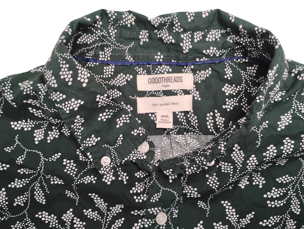 Camisa manga corta 3XL Slim / Ajustada - Marca Goodthreads Poplin 100% Cotton