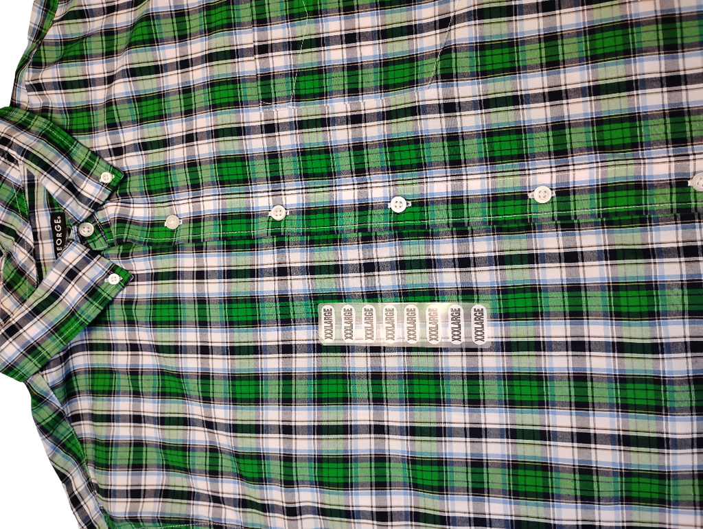 Camisa de manga corta de botones | Marca George 3XL| 3XG 54-65